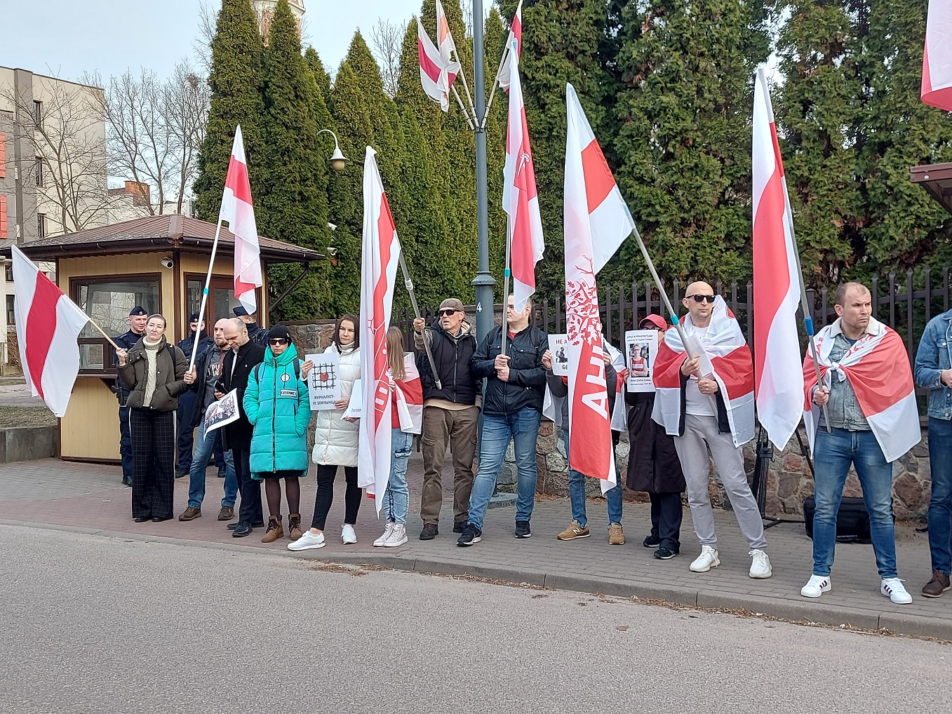 Białorusini protestują przeciwko okupacji kraju przez Rosję 20.03.2023