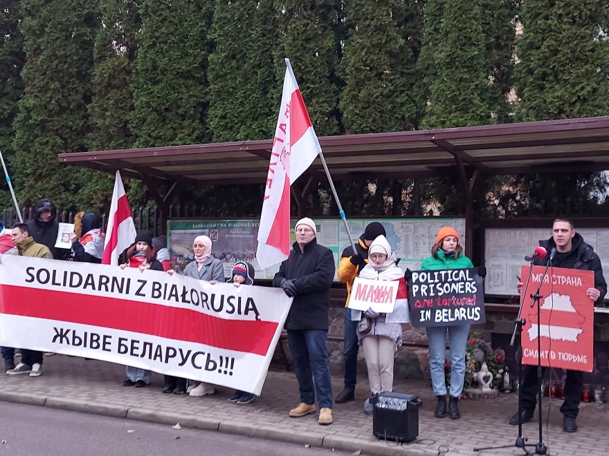 Białostocka akcja solidarności z białoruskimi więźniami politycznymi 5.12.2022