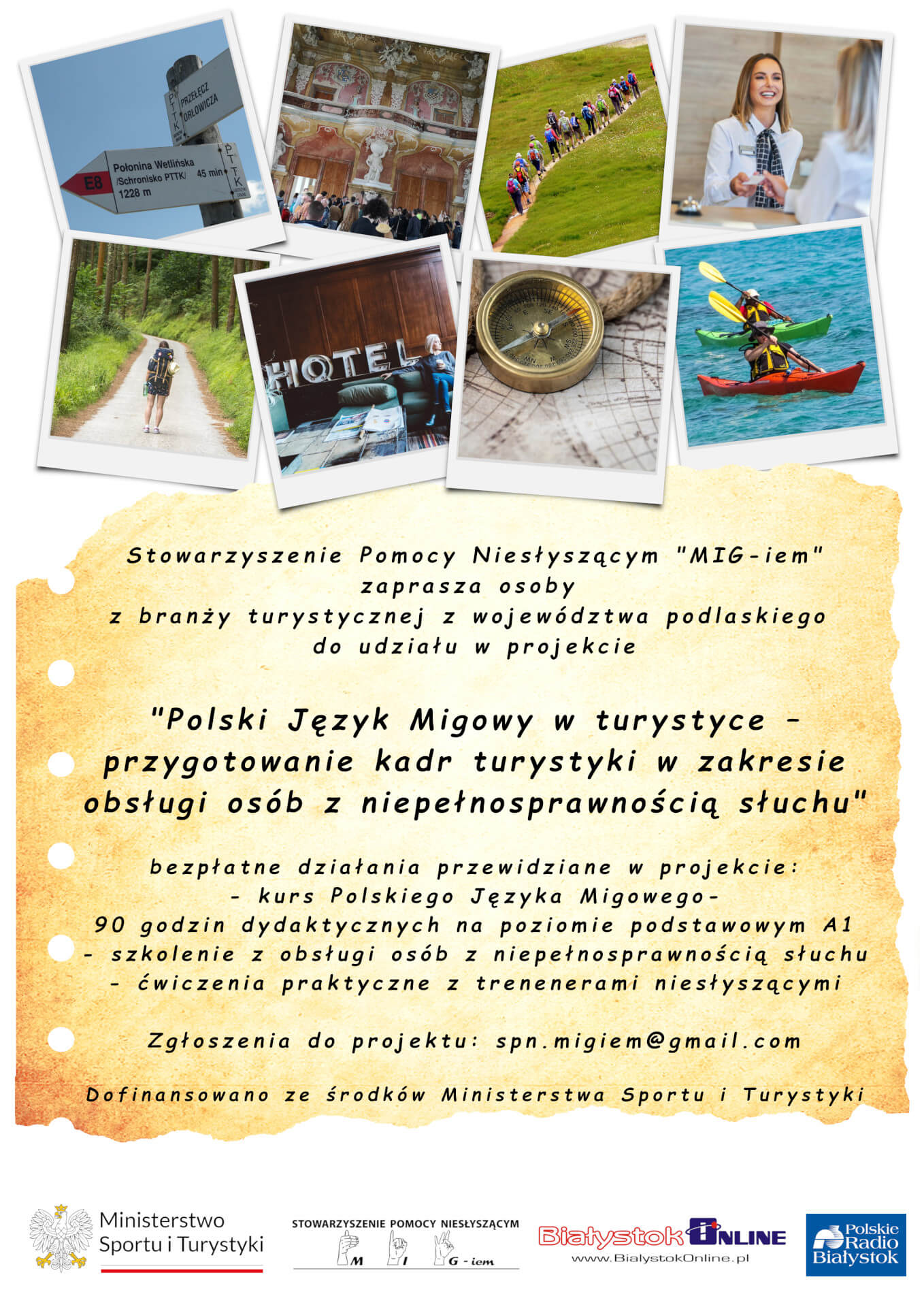 Projekt "Polski Język Migowy w turystyce - przygotowanie kadr turystyki w zakresie obsługi osób z niepełnosprawnością słuchu"