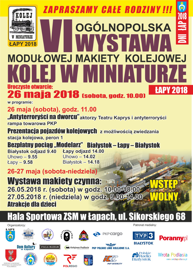 VI Ogólnopolska Wystwa Modułowej Makiety Kolejowej "Kolej w miniaturze - Łapy 2018"