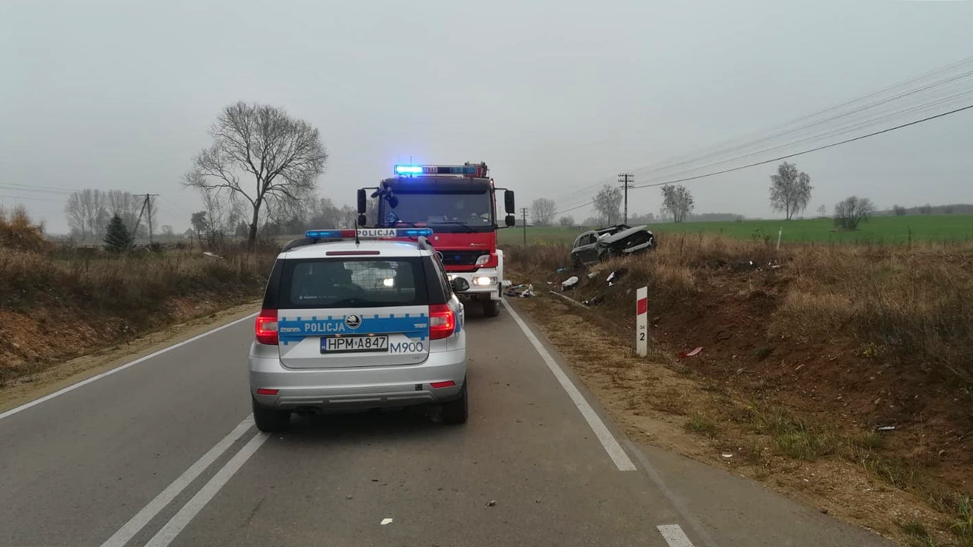 Wypadek na trasie Korycin-Knyszyn. Ranne dwie osoby