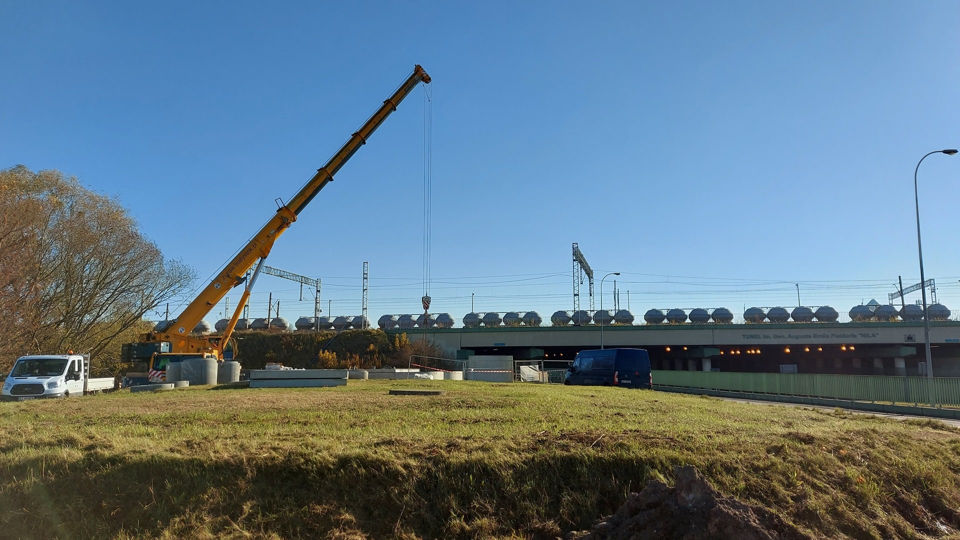 Przy tunelu Fieldorfa "Nila" w Białymstoku powstają zbiorniki na wodę opadową