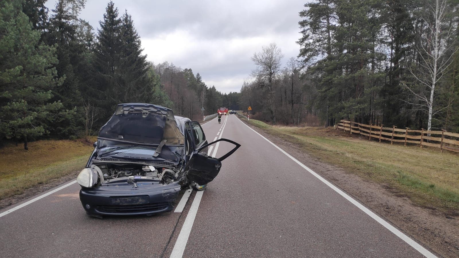 Dwie osoby poszkodowane w wypadku na drodze krajowej nr 65 Białystok-Knyszyn