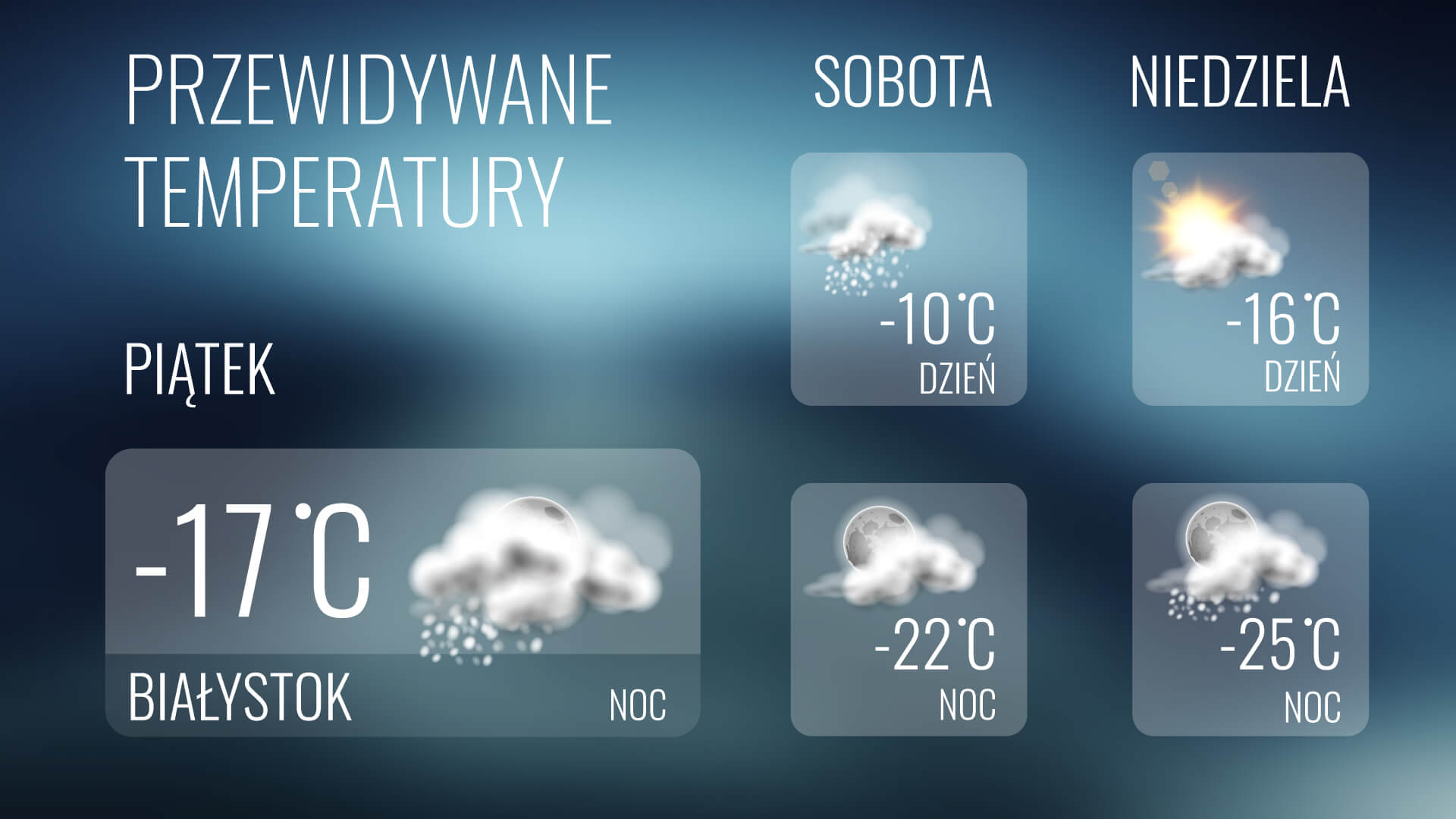 Mroźna noc w Podlaskiem - miejscami słabe opady śniegu