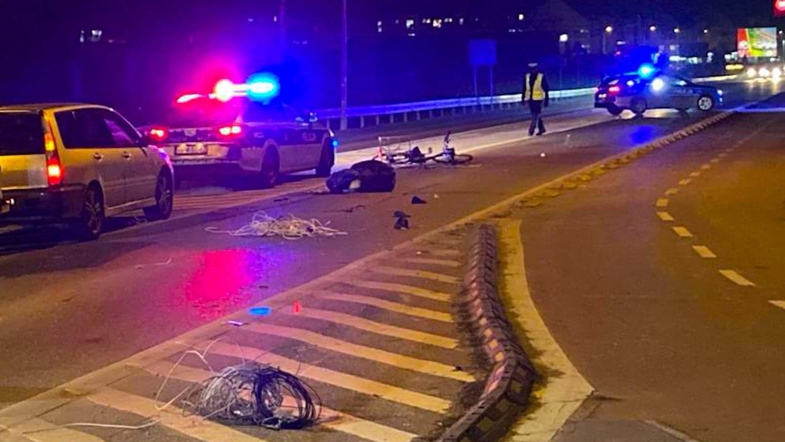 Wypadek koło Wasilkowa - kierowca potrącił rowerzystę