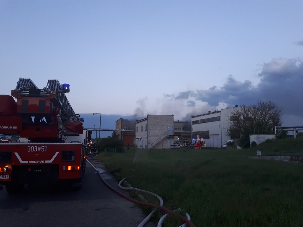 Pożar hurtowni sztucznych kwiatów w Białymstoku - zginęło 2 strażaków