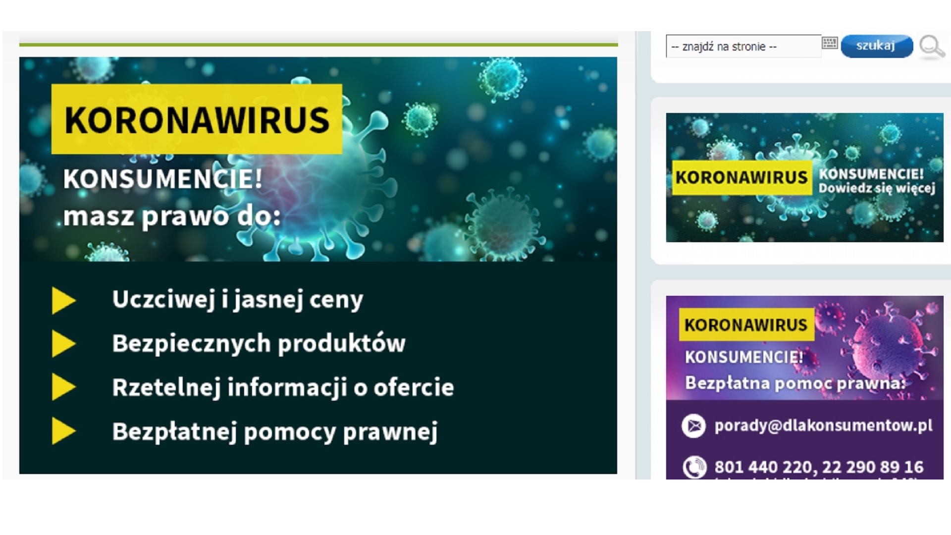 UOKiK udostępnił pakiet porad dla konsumentów wz. z koronawirusem