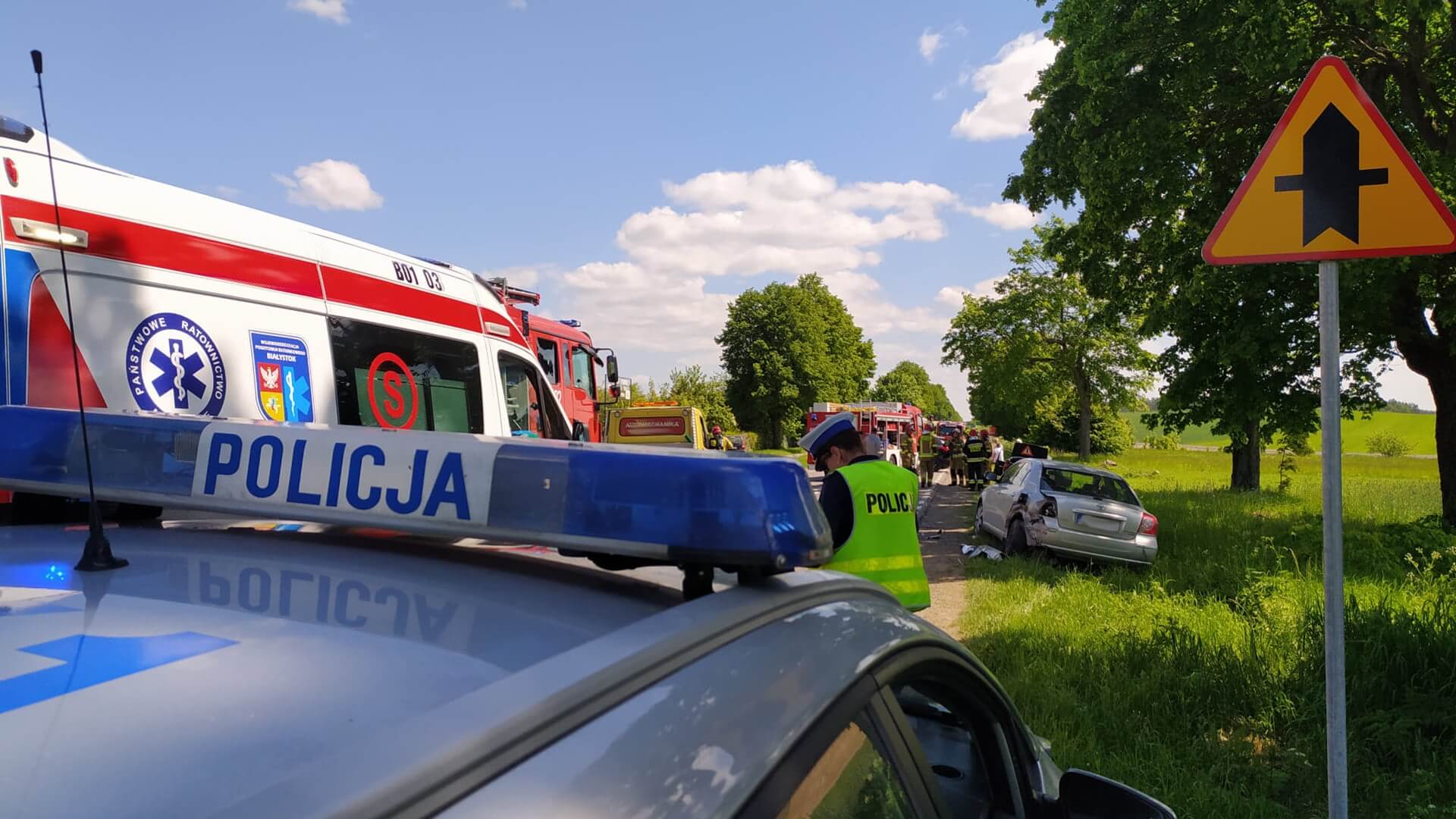 Wypadek w Sokółce - dwie osoby trafiły do szpitala