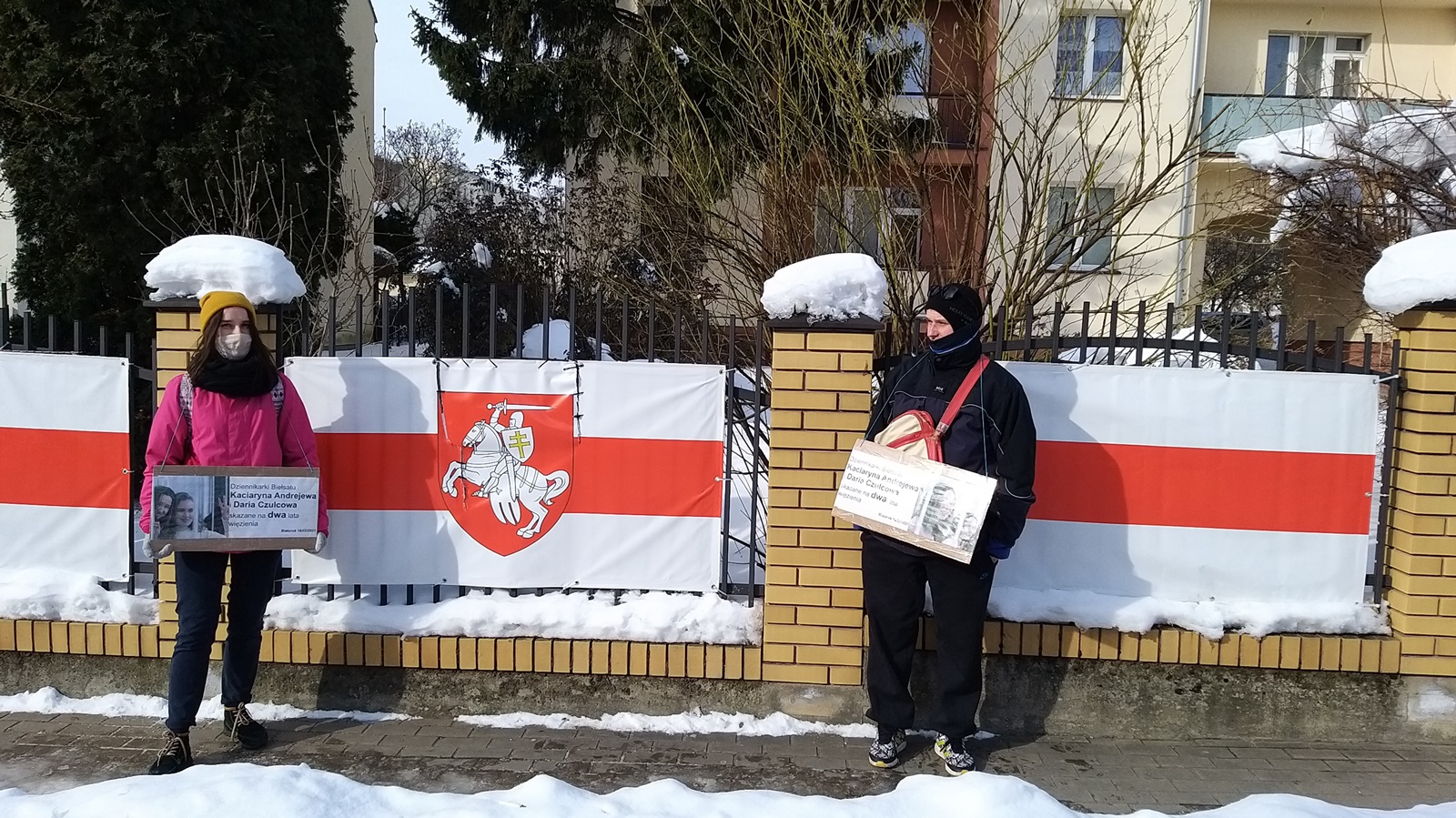 Protest w Białymstoku w obronie dziennikarek skazanych przez białoruski sąd