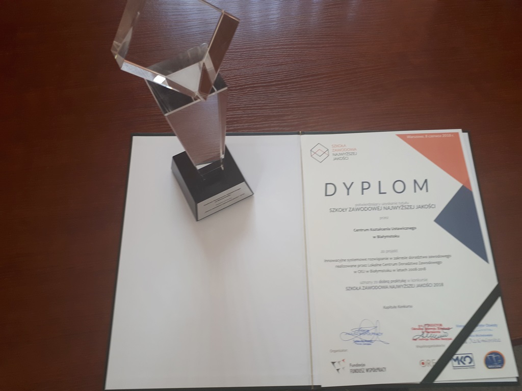 Centrum Kształcenie Ustawicznego w Białymstoku docenione za doradztwo zawodowe