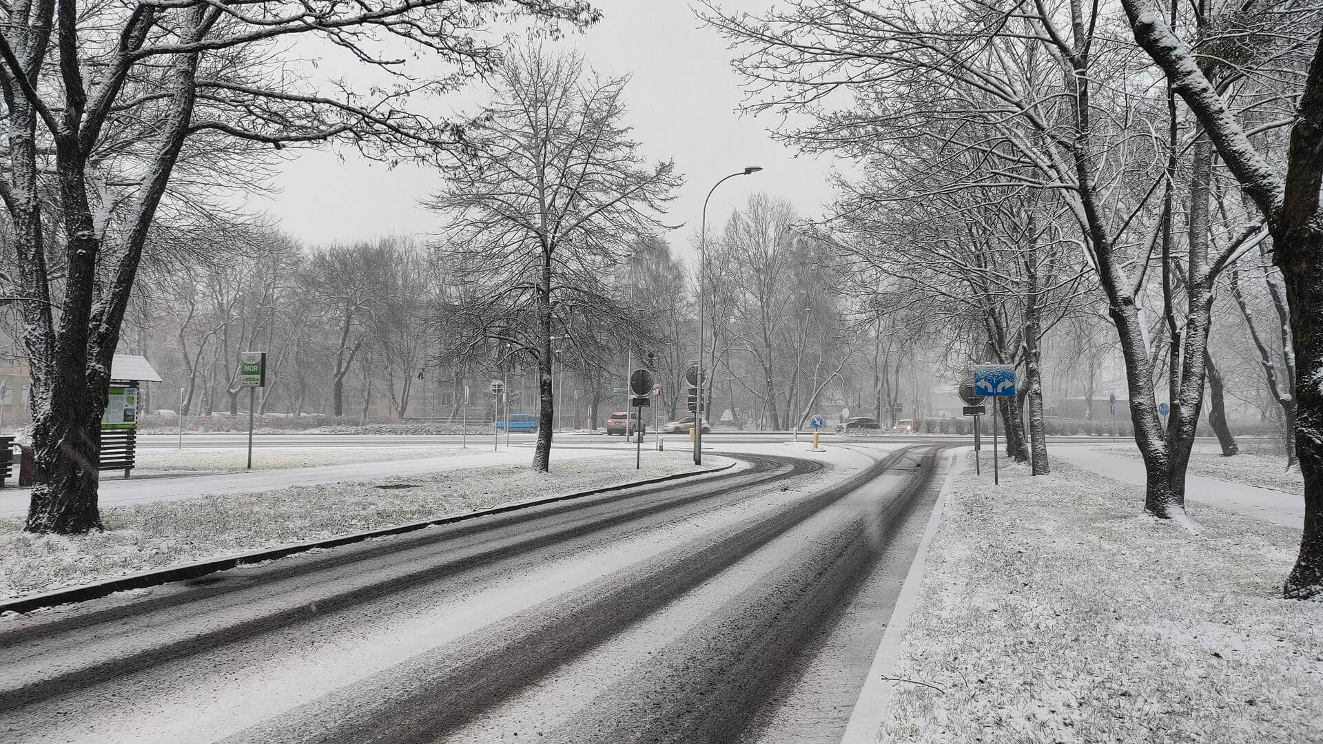 Wtorkowy ranek (23.11) przywitał białostoczan śniegiem