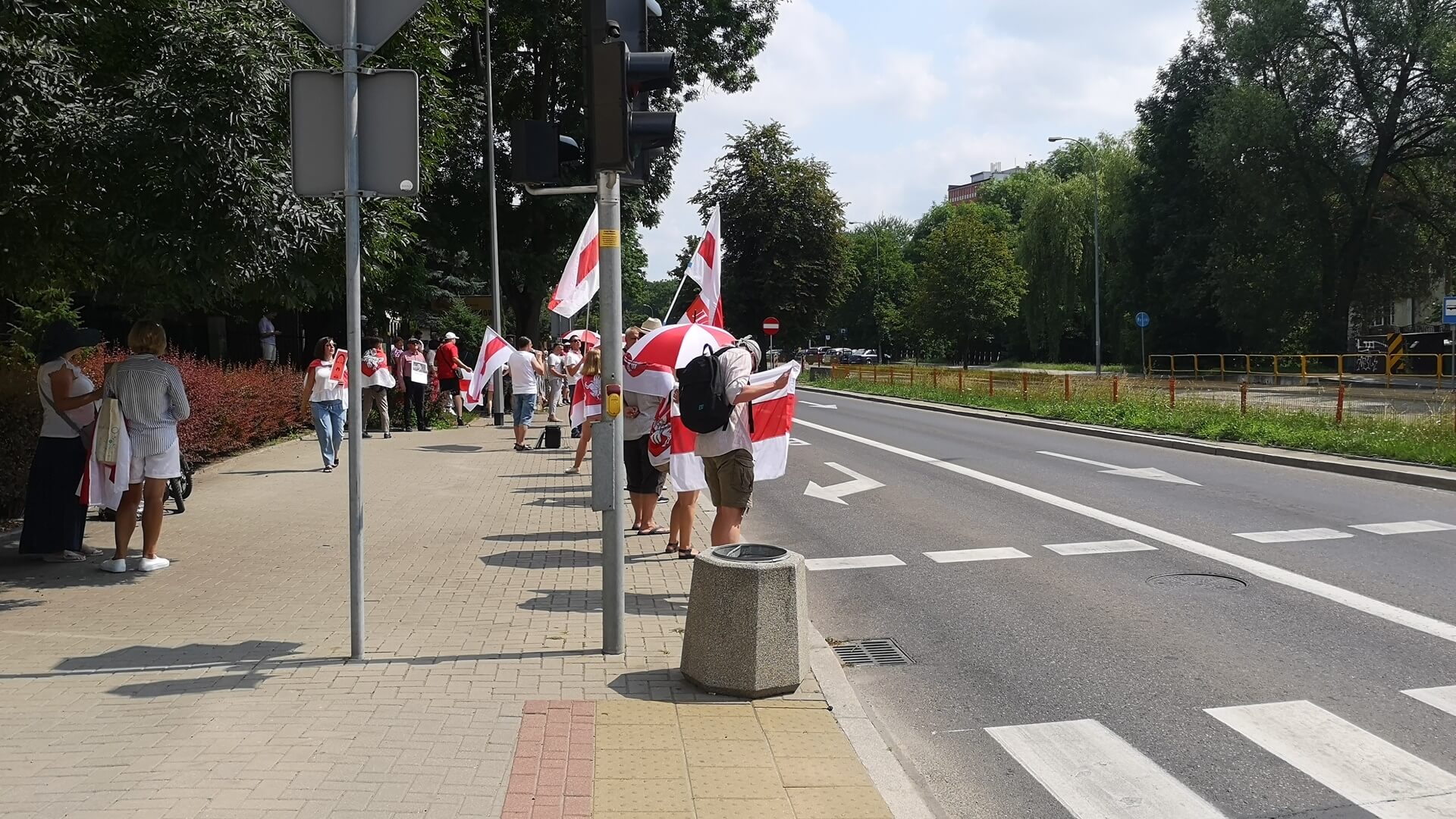 Przedstawiciele białoruskiej emigracji zorganizowali "Łańcuch solidarności" w Białymstoku