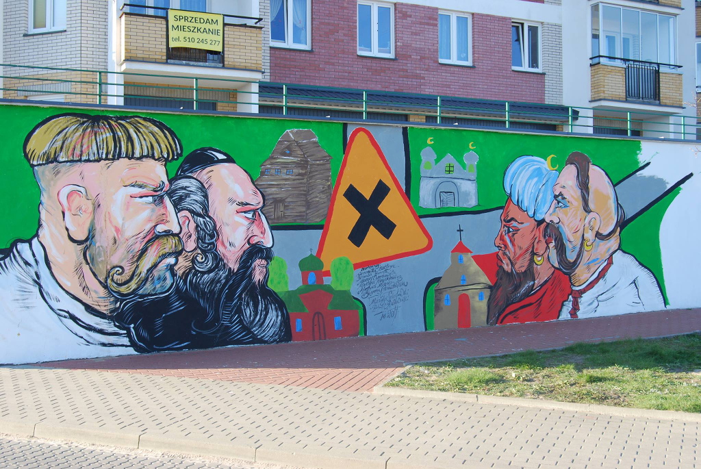 Sarmata, Żyd, Tatar i Kozak - wielokulturowy mural w Wasilkowie