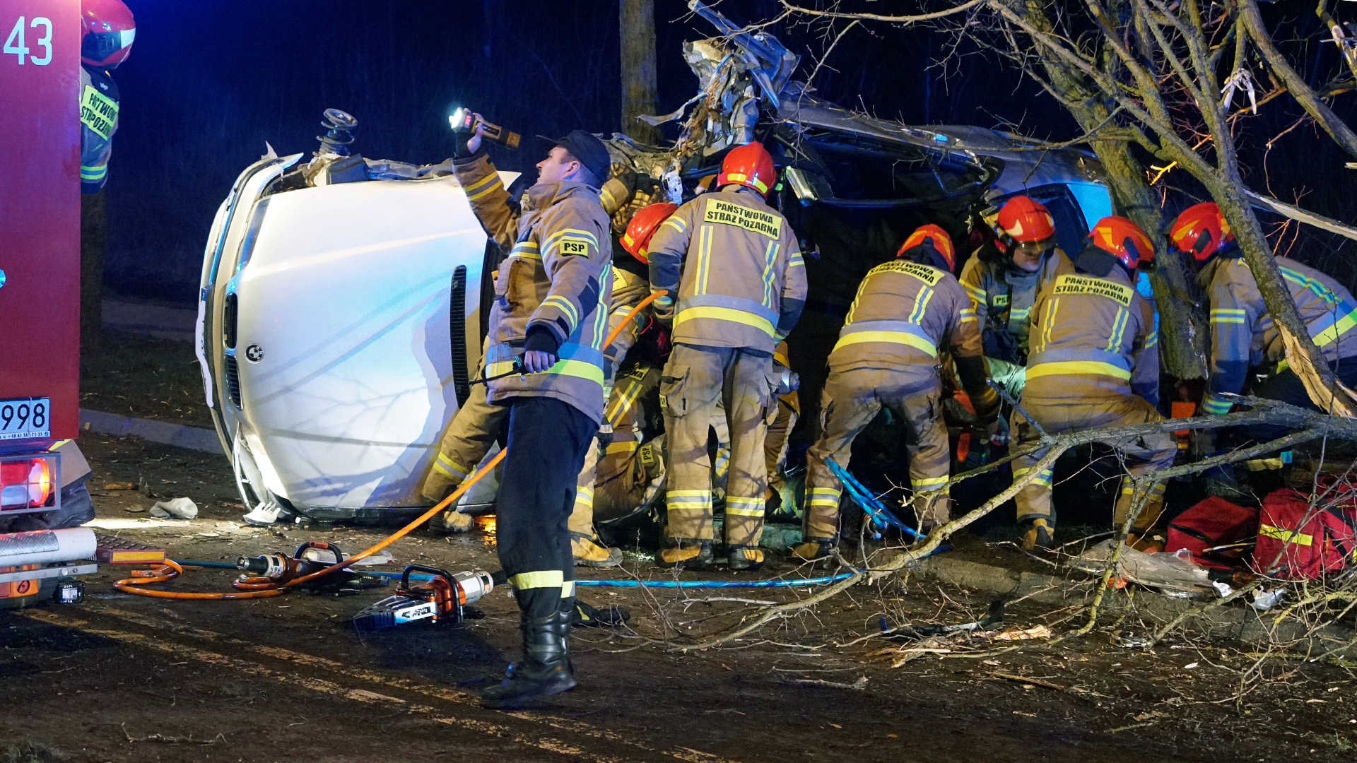 Wypadek w Łomży - trzy osoby trafiły do szpitala
