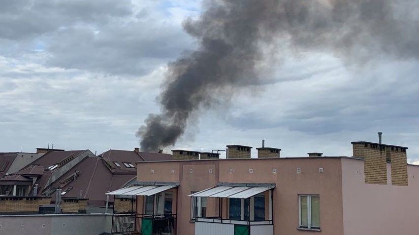 Pożar drewnianego domu w Białymstoku