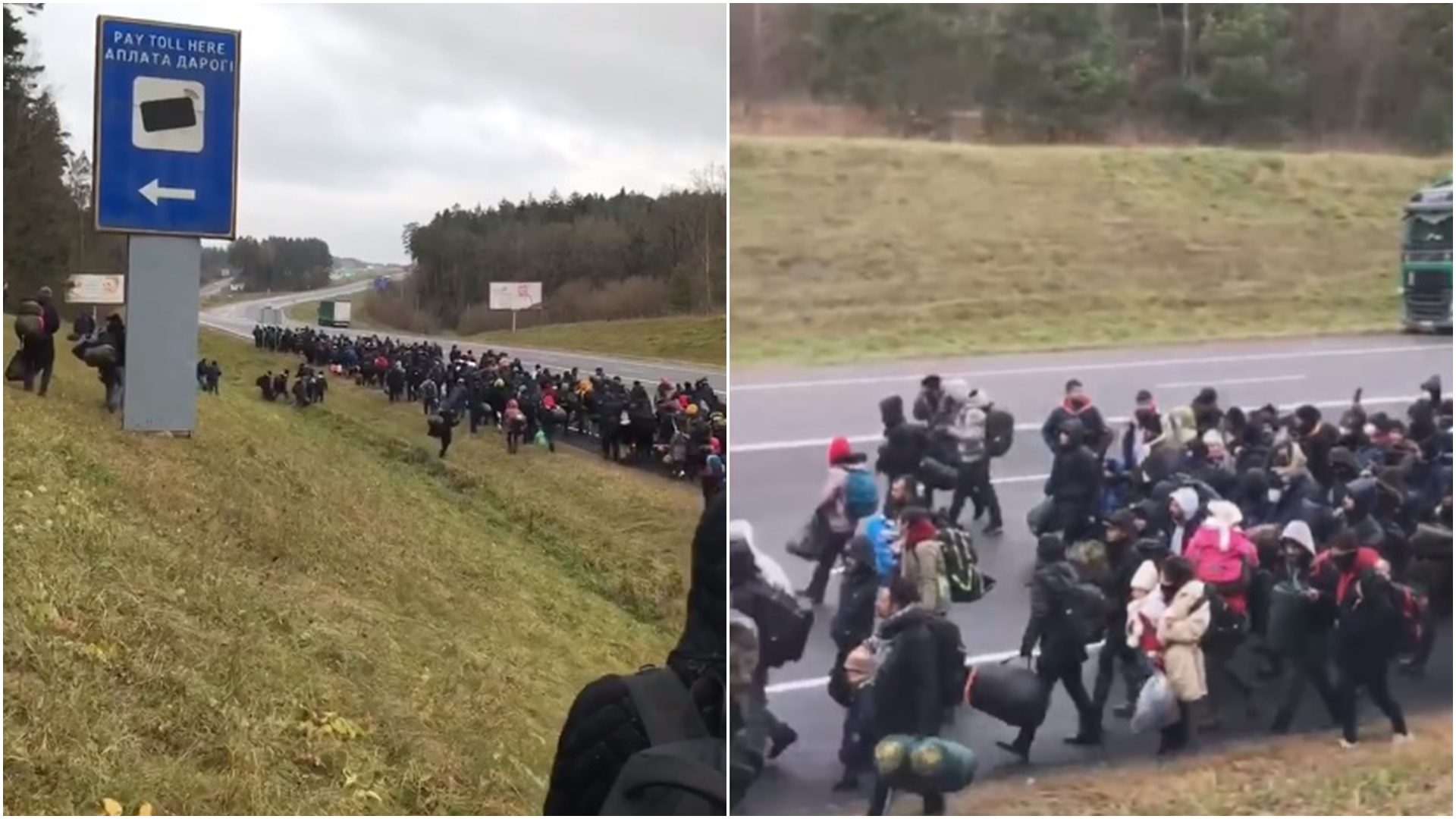 Tłumy migrantów przy przejściu granicznym Kuźnica-Bruzgi [wideo]