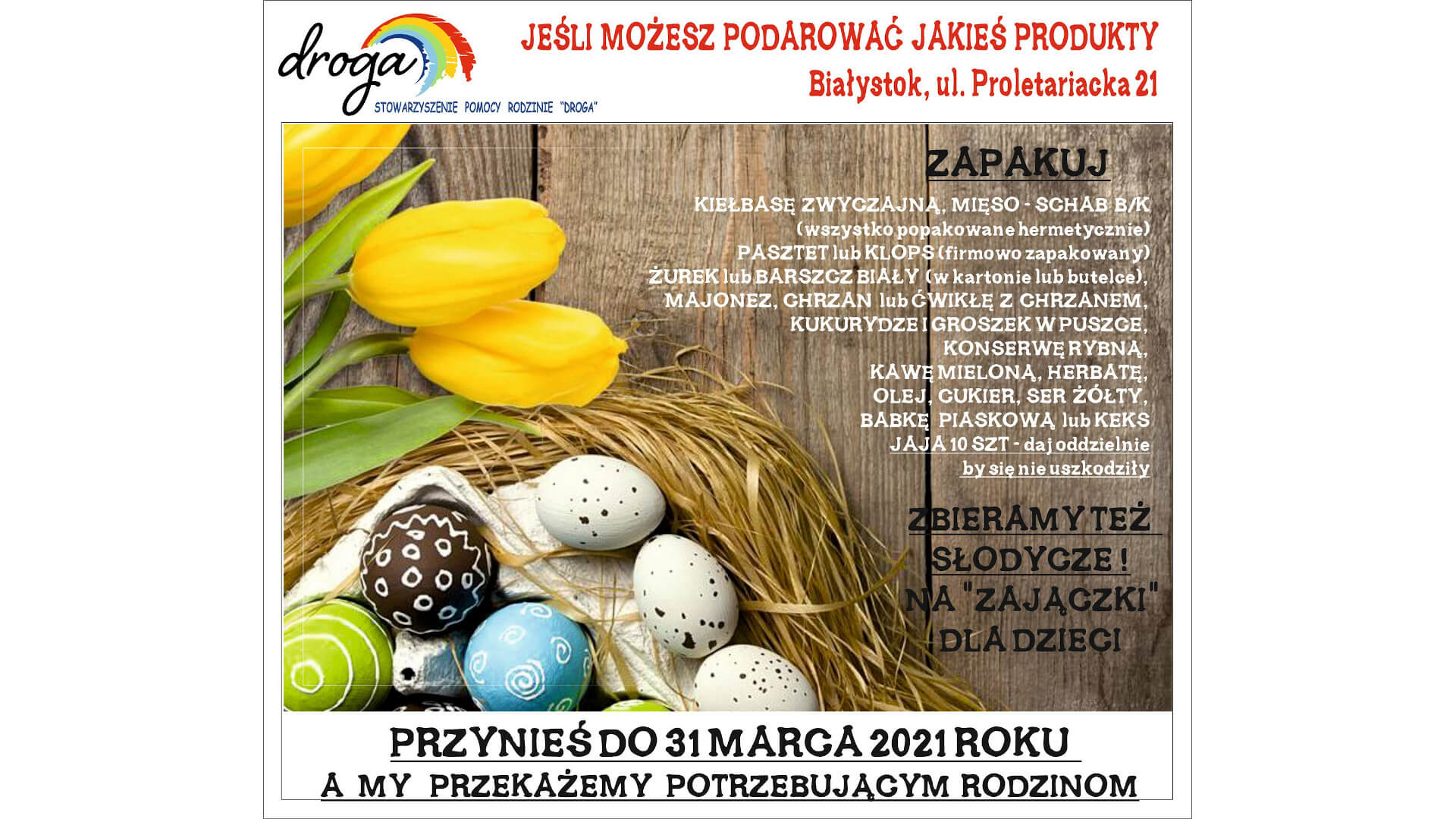 Stowarzyszenie Droga chce przygotować paczki świąteczne dla 2 tys. potrzebujących