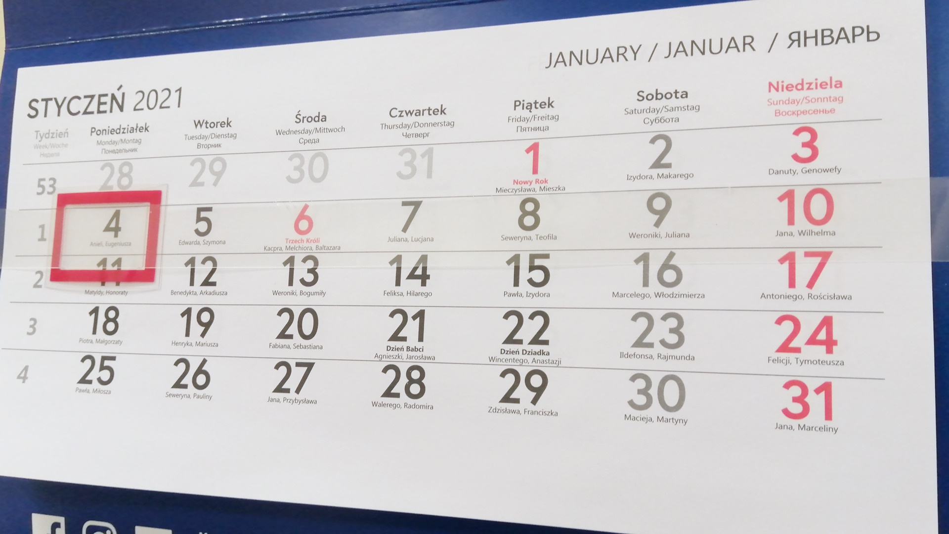 Dni dodatkowo wolne od pracy w 2021 roku