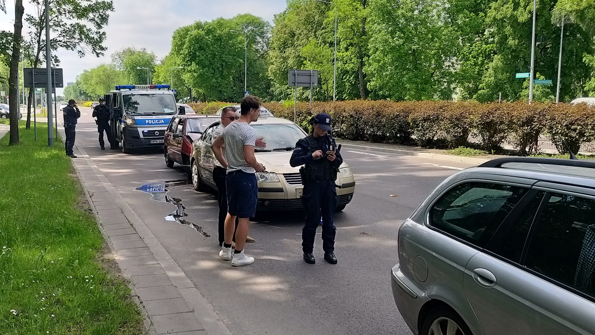 3 samochody zderzyły się na Zwierzynieckiej w Białymstoku