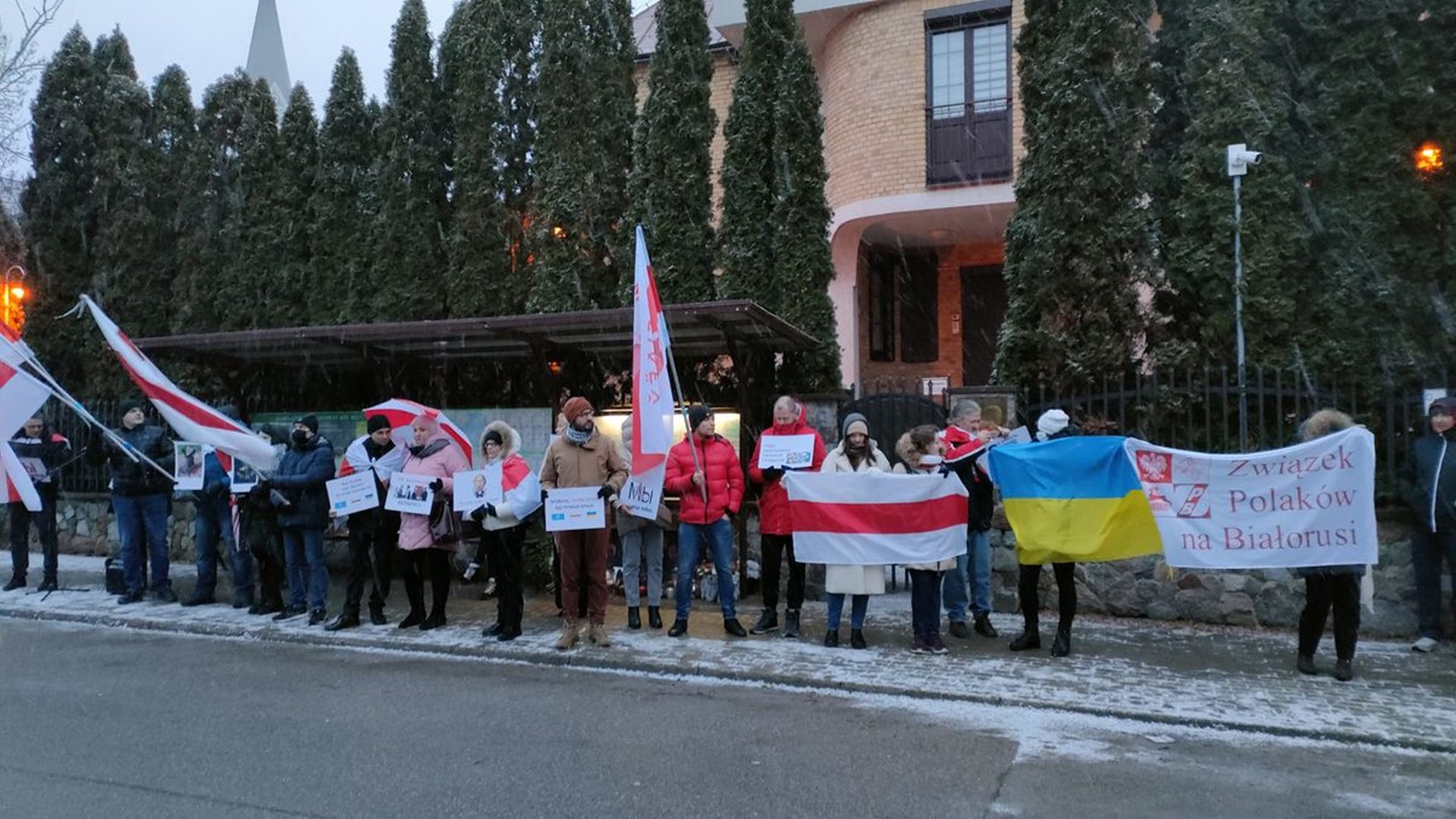 Protest diaspory białoruskiej w Białymstoku