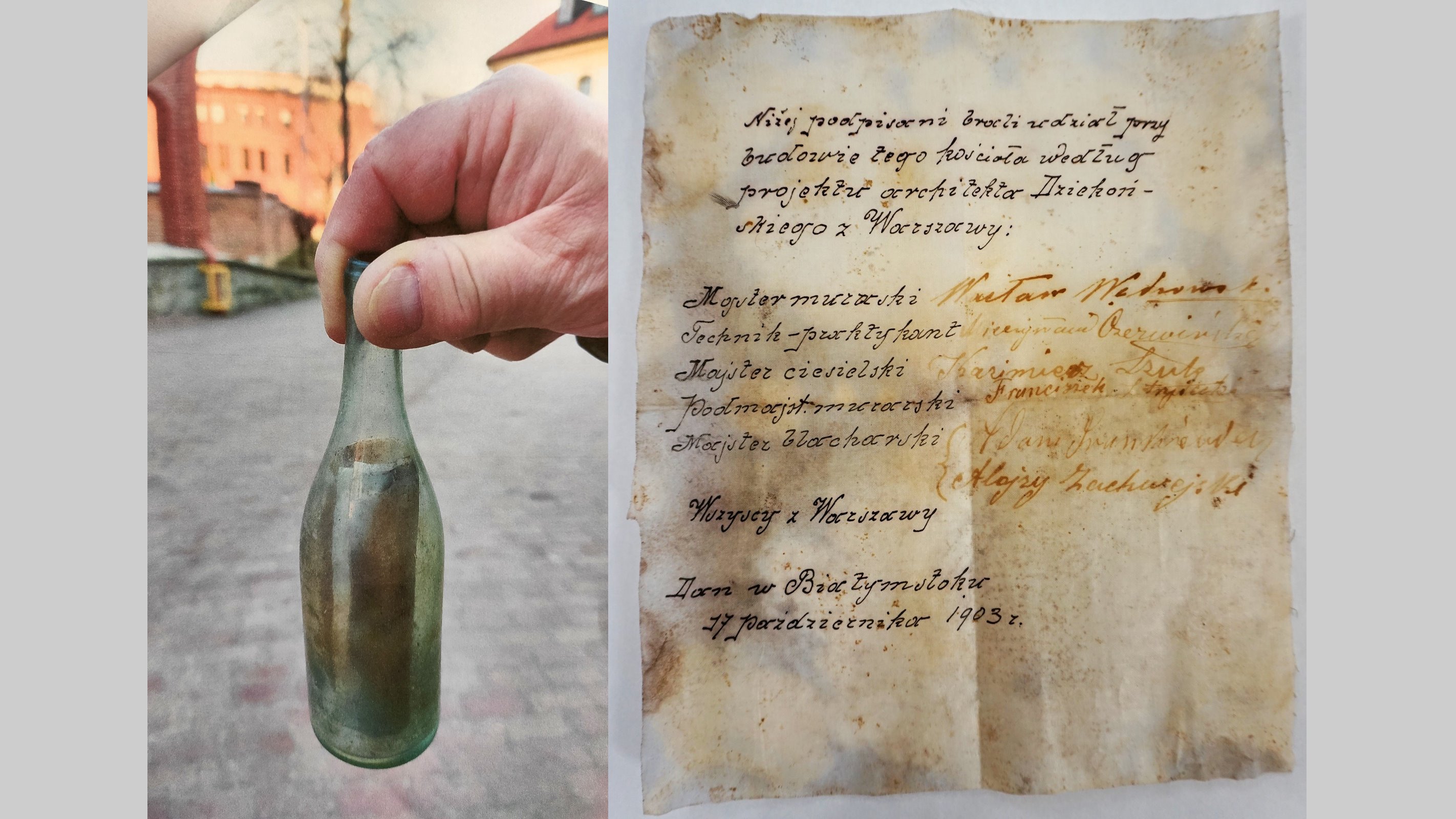 Podczas prac na jednej z wież znaleziono list budowniczych białostockiej katedry