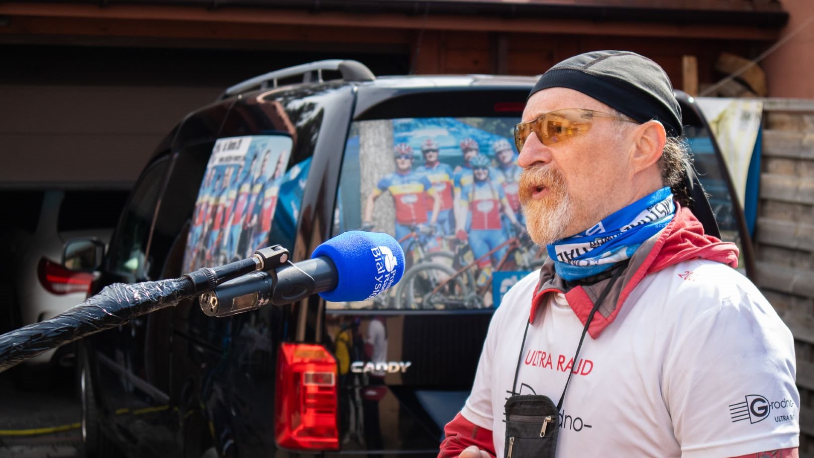 Krzysztof Banek przejedzie na rowerze przez 30 polskich miast - odwiedził znajomych z grupy Mistral Grodno S.A. Radio Białystok