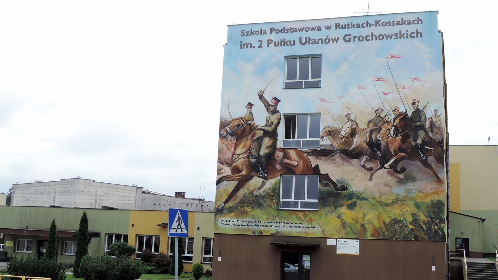 Mural na cześć patrona zdobi szkołę w Rutkach-Kossakach