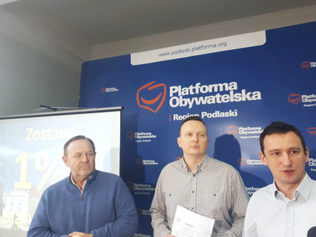 Radni PO zachęcają do przekazania 1 % podatku na podlaskie organizacje pożytku publicznego