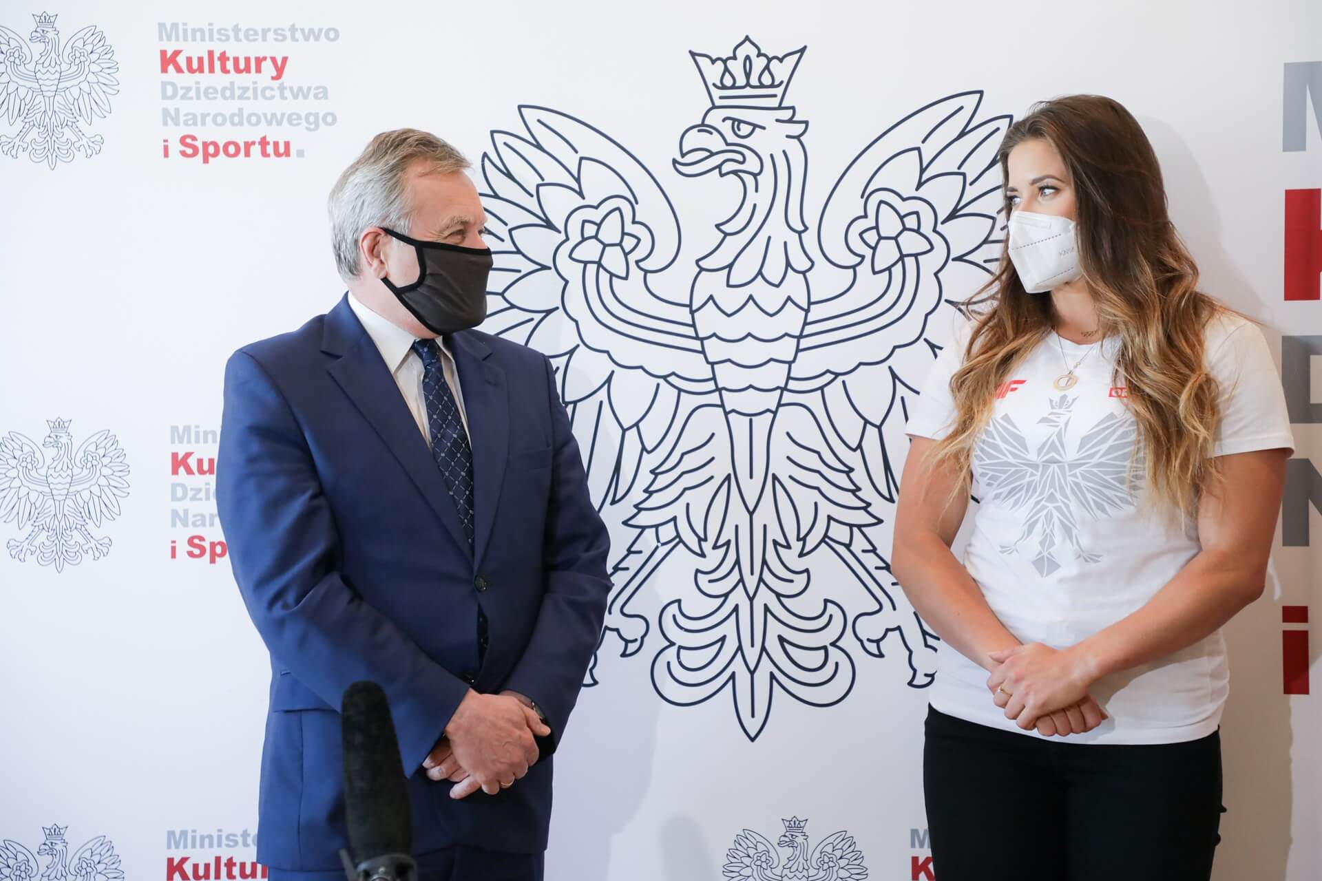 Wicepremier Gliński spotkał się z oszczepniczką Marią Andrejczyk