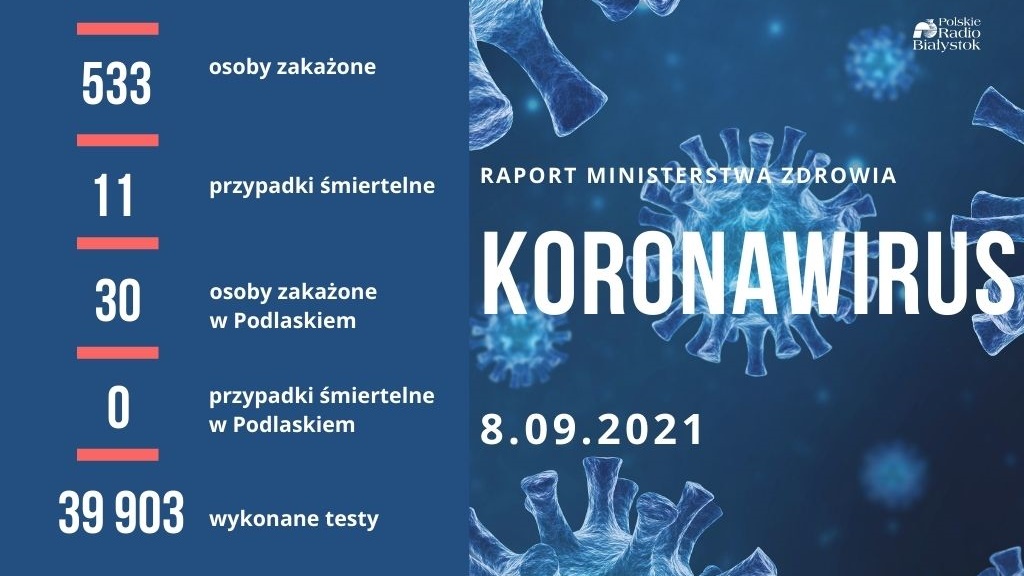 533 nowe zakażenia koronawirusem, zmarło 11 osób z COVID-19