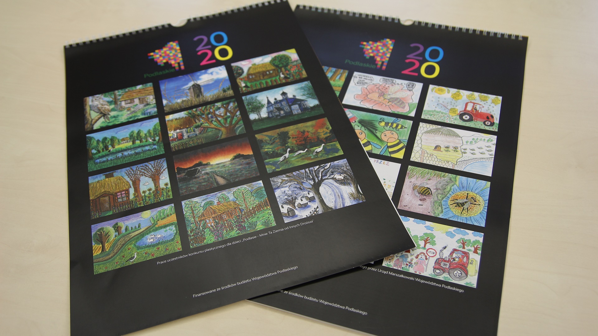 Urząd Marszałkowski Województwa Podlaskiego wydał kalendarz z pracami plastycznymi uczniów