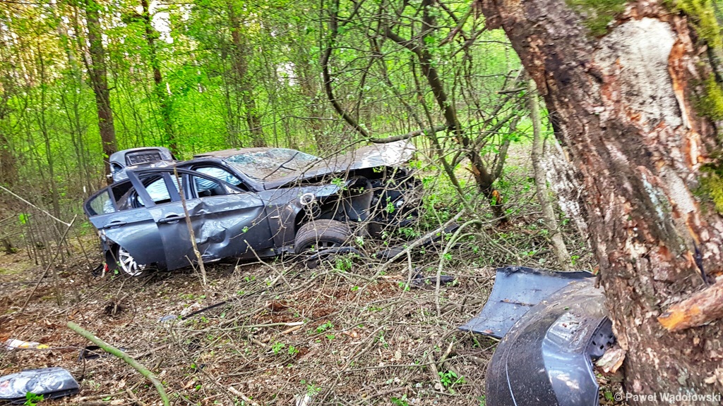 Wypadek na trasie Jeżewo - Łomża - droga zablokowana