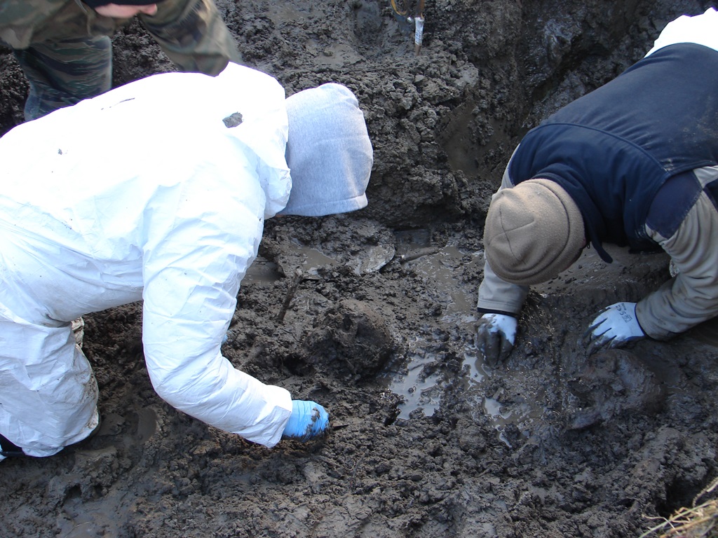 Ekshumacja dwóch żołnierzy 71. Pułku Piechoty, pochowanych nieopodal Czyżewa
