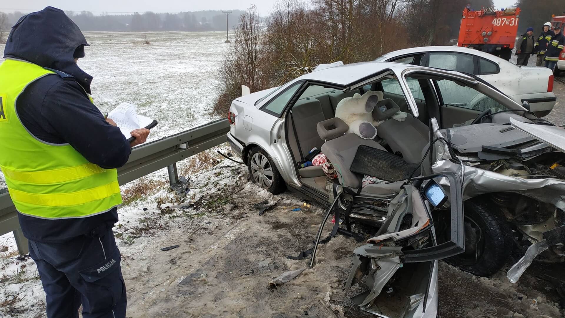 Ślisko na drogach w Podlaskiem - wypadki w regionie