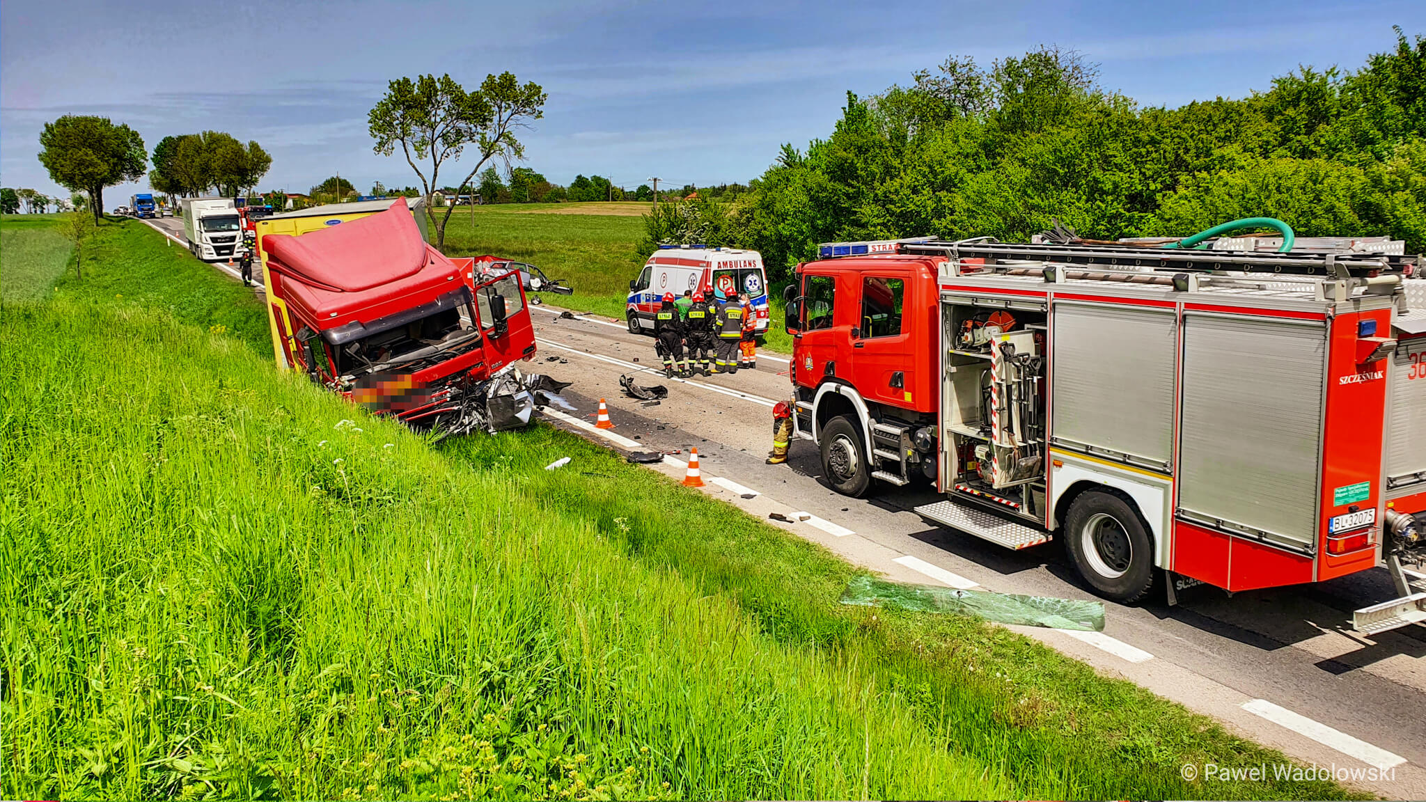 Śmiertelny wypadek koło Łomży [zdjęcia, wideo]
