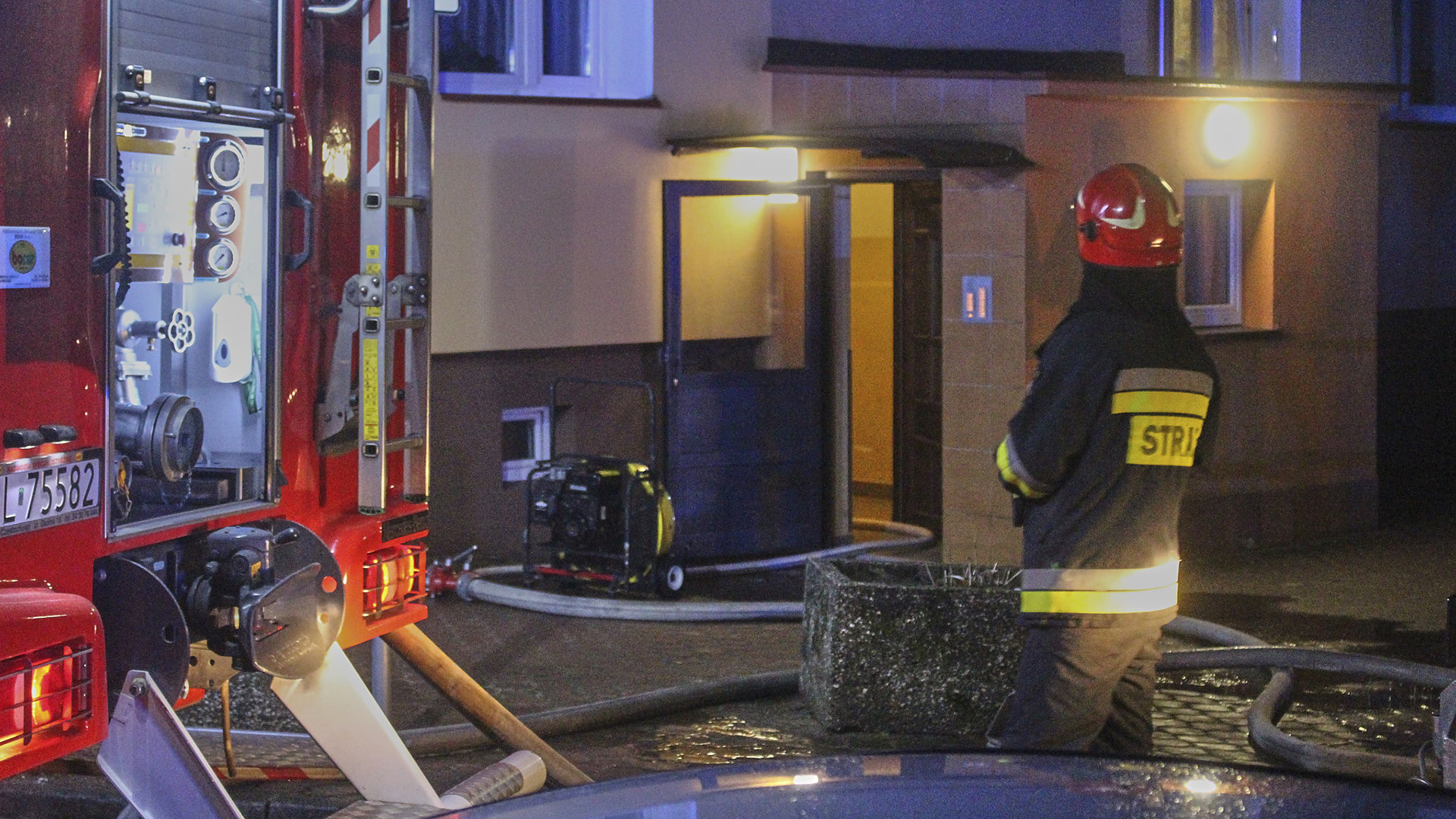 Pożar w Łomży - dwie osoby zmarły