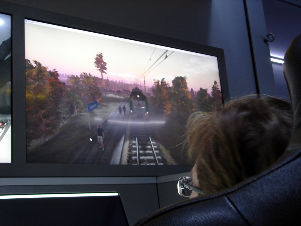 W Łomży można było poprowadzić wirtualny pociąg