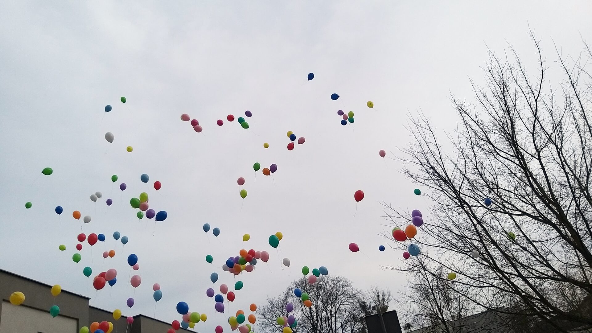 Do nieba wzleciały balony z dziecięcymi marzeniami - happening przed kliniką onkologii w Białymstoku