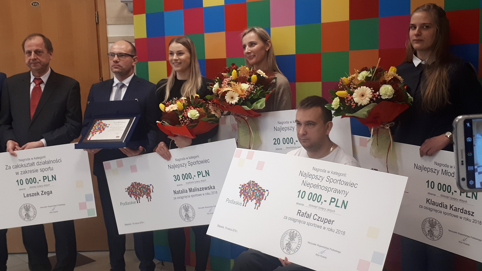 Marszałek województwa podlaskiego nagrodził sportowców - 30 tys. zł otrzymała Natalia Maliszewska