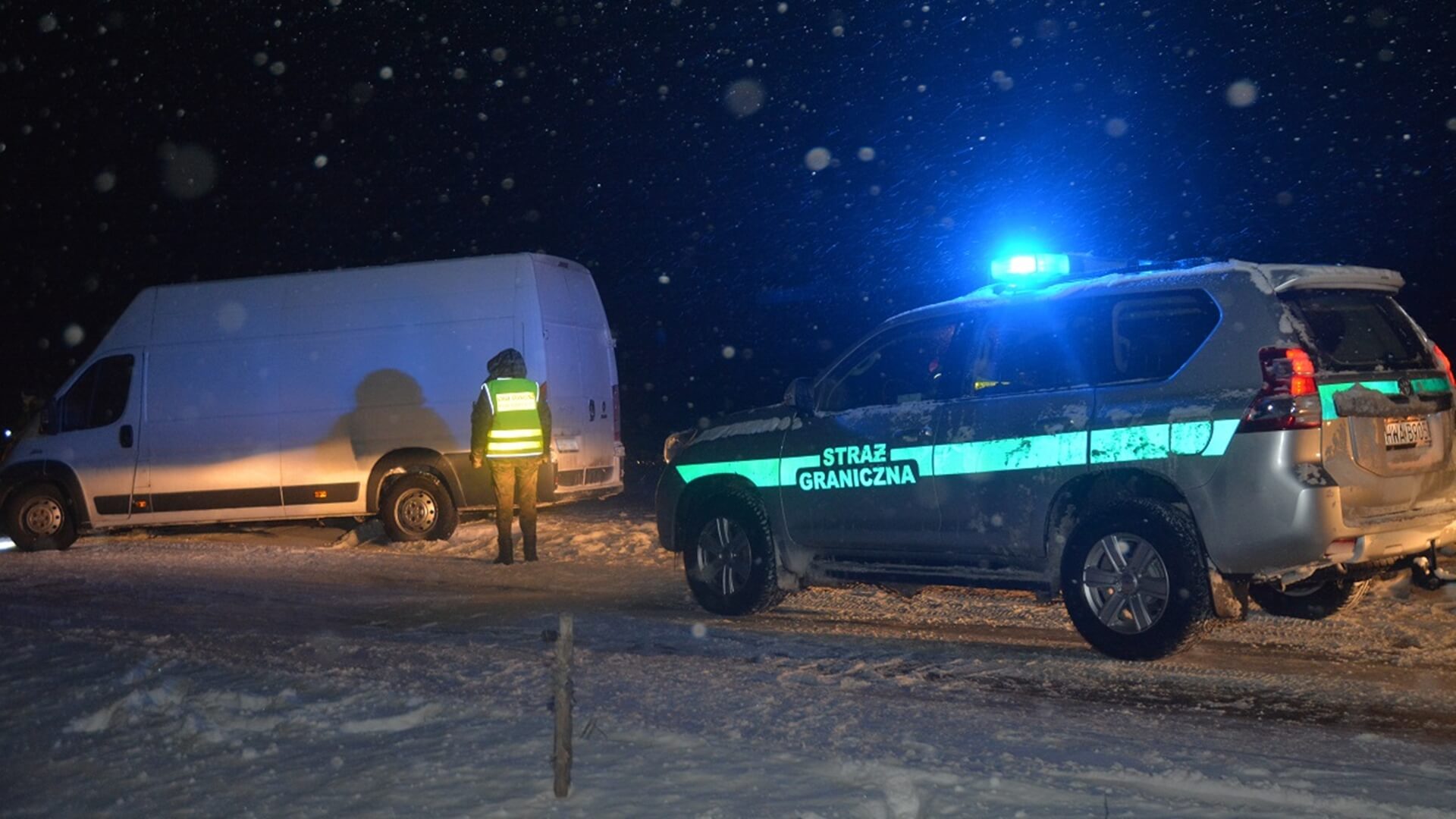 Funkcjonariusz Straży Granicznej ciężko ranny w czasie blokady na trasie Suwałki-Bakałarzewo
