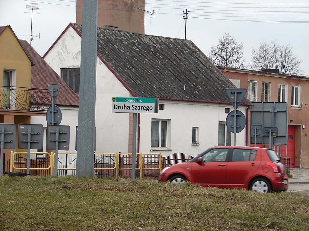 Rondo w Piątnicy koło Łomży nosi nazwę Druha Szarego