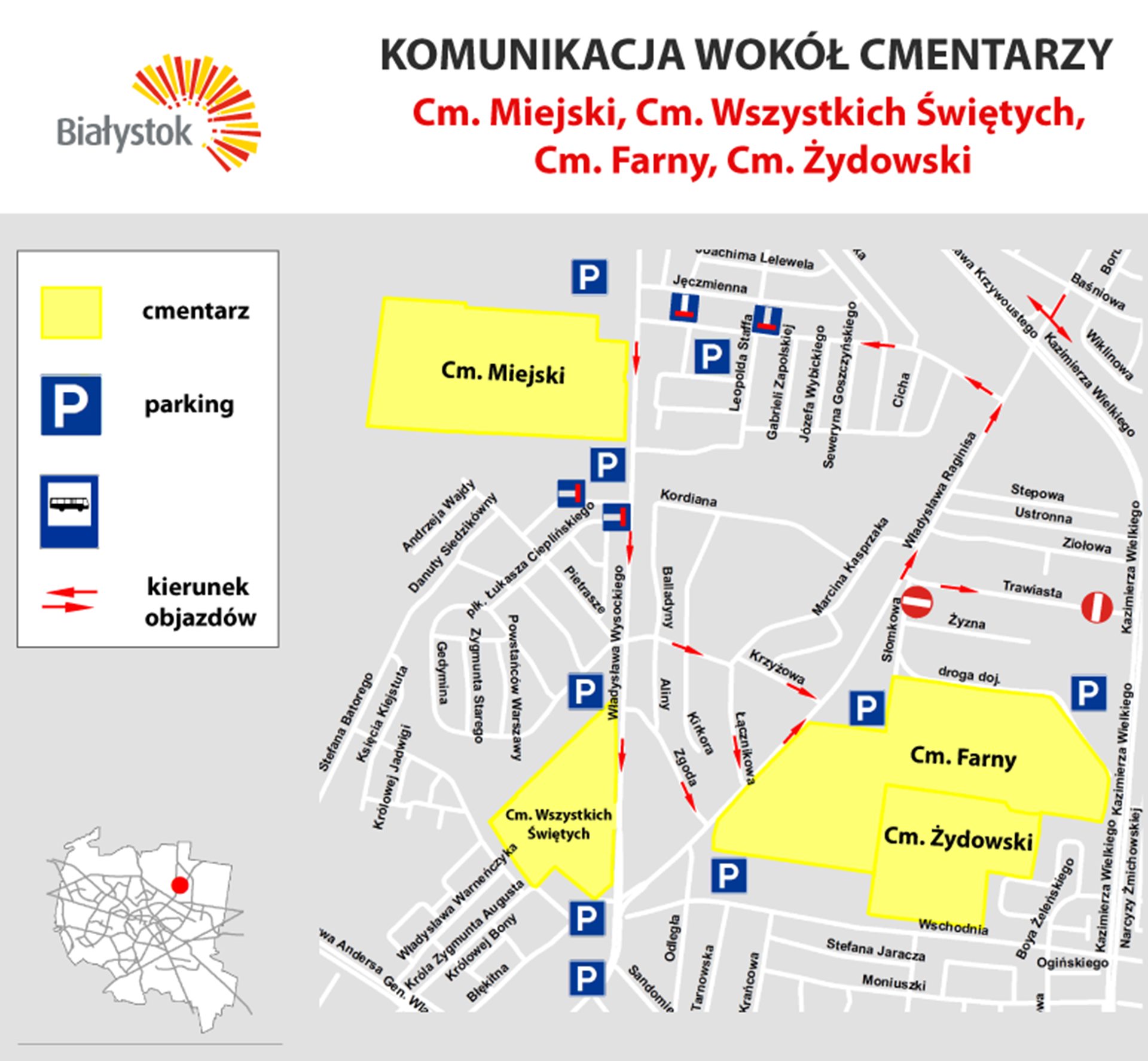 Przy cmentarzach zmiany w organizacji ruchu [mapy]