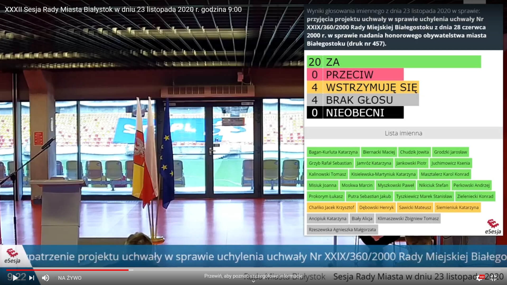 Białostoccy radni odebrali honorowe obywatelstwo kard. Gulbinowiczowi