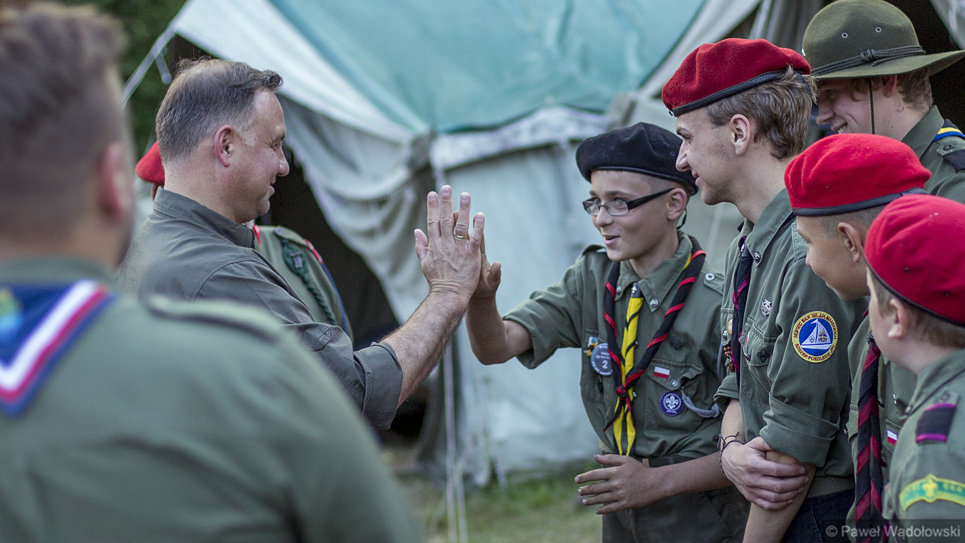 Prezydent Andrzej Duda odwiedził harcerzy nad Jeziorem Rajgrodzkim [zdjęcia]