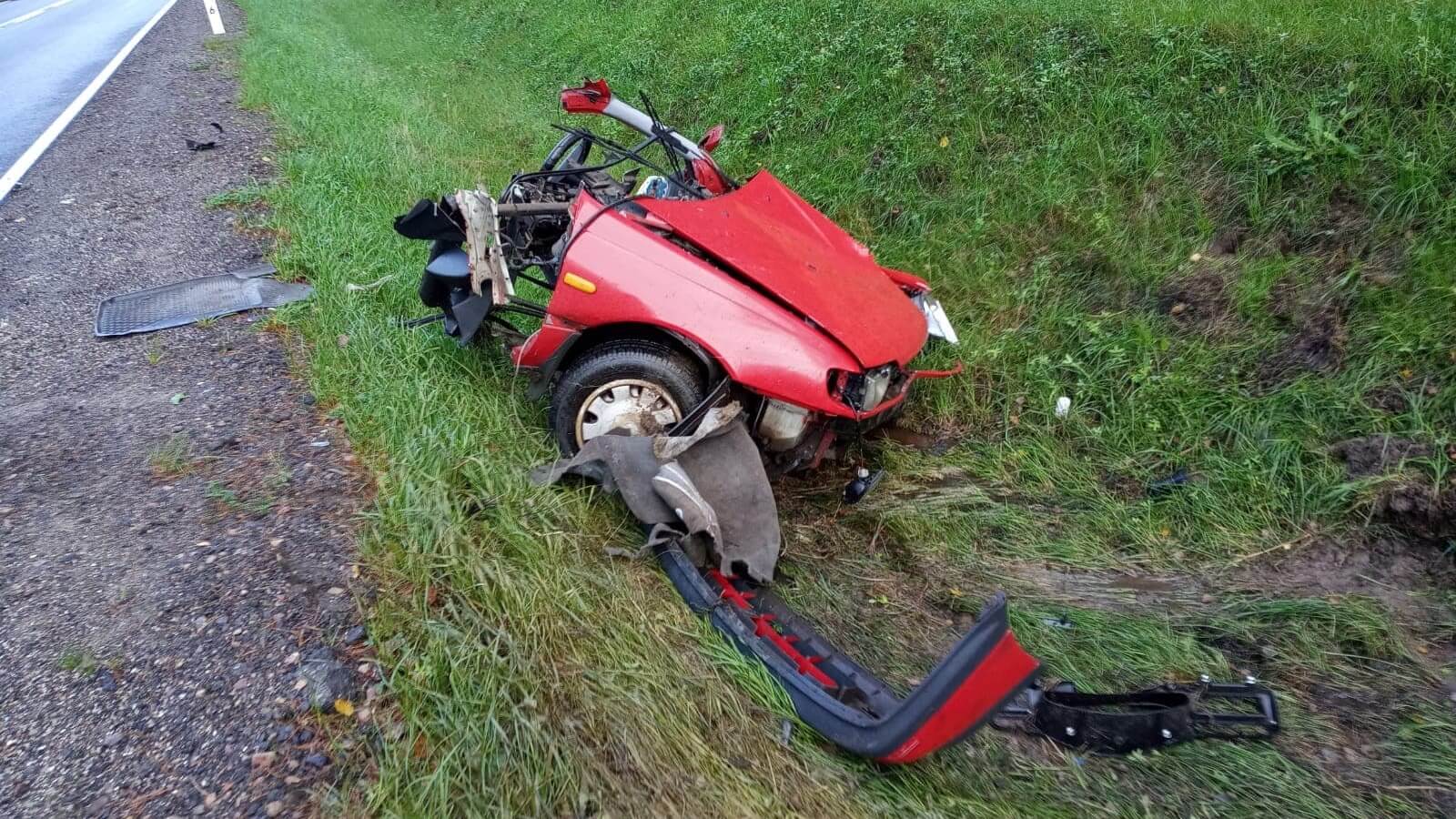 Wypadek na trasie Kleszczele - Bielsk Podlaski - ranne trzy osoby, w tym dzieci