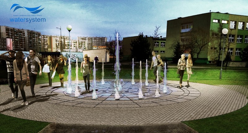 Suwałki:  Nowa fontanna na jednym z osiedli