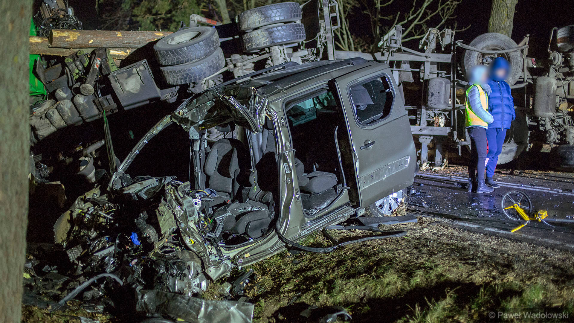 Śmiertelny wypadek na drodze krajowej między Kolnem a Kisielnicą [wideo, zdjęcia]