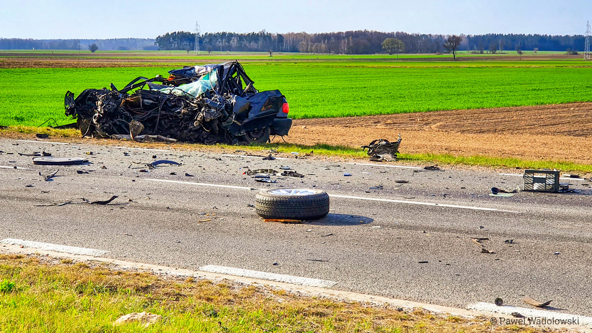 Śmiertelny wypadek na trasie Łomża - Ostrołęka [zdjęcia]