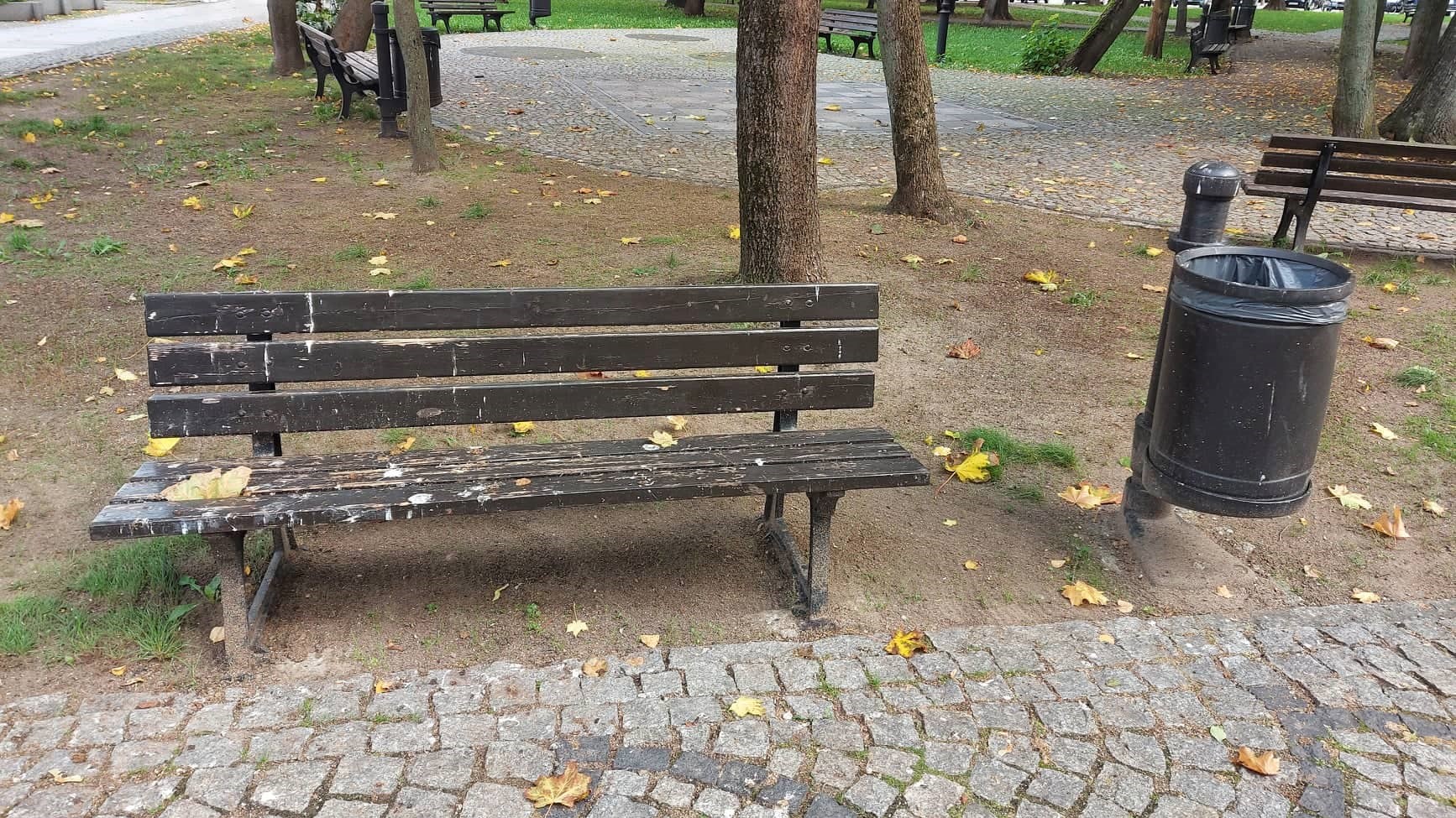 Augustowianie skarżą się na brudne ławki w miejskim parku