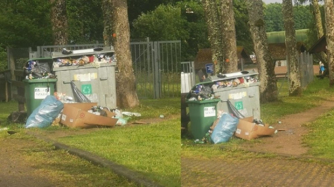 Śmieci wysypywały się z kontenera. Widzieli to turyści z całej Polski